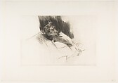 Whistler Asleep, Giovanni Boldini (Italian, Ferrara 1842–1931 Paris), Drypoint
