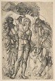 Saints Sebastian, Anthony and Roch, Jean Duvet  French, Engraving