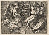 Sudarium displayed by two Angels, Albrecht Dürer German, Engraving