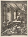 Saint Jerome in His Study, Albrecht Dürer German, Engraving