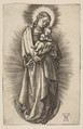 Virgin and Child on the Crescent with a Diadem, Albrecht Dürer German, Engraving