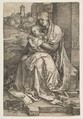 Virgin and Child Seated by the Wall, Albrecht Dürer German, Engraving