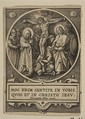 The Crucifixion (Round) (reverse copy), Hieronymus (Jerome) Wierix Netherlandish, Engraving