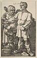 The Peasant Couple at Market, Albrecht Dürer German, Engraving