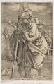 Saint Christopher Facing Left (reverse copy), Albrecht Dürer  German, Engraving