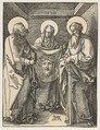 Saint Veronica between Saints Peter and Paul, from "The Small Passion", Albrecht Dürer  German, Woodcut