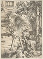 Saint John Swallowing the Book, from "The Apocalypse", Latin Edition, Albrecht Dürer  German, Woodcut