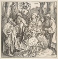 The Holy Family with Saints and Two Musical Angels, Albrecht Dürer  German, Woodcut