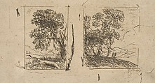 The Two Landscapes, Claude Lorrain (Claude Gellée) (French, Chamagne 1604/5?–1682 Rome), Etching; first state of three (Mannocci)