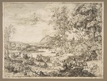 Shepherd and Shepherdess Conversing in a Landscape, Claude Lorrain (Claude Gellée)  French, Etching; second state of seven (Mannocci)