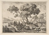 Departure for the Fields, Claude Lorrain (Claude Gellée)  French, Etching; third state of four (Mannocci)