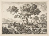 Departure for the Fields, Claude Lorrain (Claude Gellée)  French, Etching; third state of four (Mannocci)