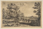 Rebecca and Eliezer, Claude Lorrain (Claude Gellée)  French, Etching; fourth state of seven