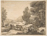 Shepherd and Shepherdess Conversing in a Landscape, Claude Lorrain (Claude Gellée)  French, Etching; state five of seven (Mannocci)