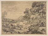 Shepherd and Shepherdess Conversing in a Landscape, Claude Lorrain (Claude Gellée)  French, Etching; third state of seven (Mannocci)