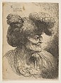 Bust of beardless old man in profile facing right, from "Small Heads in Oriental Headdress", Giovanni Benedetto Castiglione (Il Grechetto)  Italian, Etching