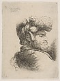 Man in profile facing right, wearing a fur hat, from "Small Heads in Oriental Headdress", Giovanni Benedetto Castiglione (Il Grechetto)  Italian, Etching
