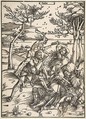 Hercules and Cacus, Albrecht Dürer  German, Woodcut
