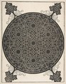 Embroidery Pattern with Seven Six-pointed Stars and Four Corner Pieces, Albrecht Dürer  German, Woodcut