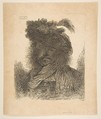Head of a man in shadow turned slightly to the left, from "Large Oriental Heads", Giovanni Benedetto Castiglione (Il Grechetto) (Italian, Genoa 1609–1664 Mantua), Etching