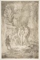 'Temporalis Aeternitas', four scholars amongst ruins, Giovanni Benedetto Castiglione (Il Grechetto)  Italian, Etching