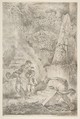 Theseus finding his father's arms, Giovanni Benedetto Castiglione (Il Grechetto)  Italian, Etching