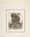 Head of a man in shadow turned slightly to the left,  from 