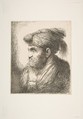 Man wearing a turban facing left, from "Large Oriental Heads", Giovanni Benedetto Castiglione (Il Grechetto) (Italian, Genoa 1609–1664 Mantua), Etching