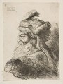 Head of an old man with a turban facing left, from "Small Heads in Oriental Headdress", Giovanni Benedetto Castiglione (Il Grechetto) Italian, Etching