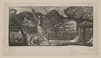 Shepherd Chases Away a Wolf, from Thornton's "Pastorals of Virgil", William Blake  British, Wood engraving; second state