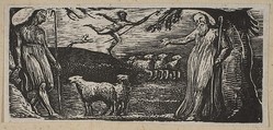 Thenot Remonstrates with Colinet, Lightfoot in the Background, from Thornton's "Pastorals of Virgil", William Blake  British, Wood engraving; second state
