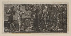 Colinet Mocked by Two Boys, from Thornton's "Pastorals of Virgil", William Blake  British, Wood engraving