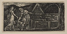 Thenot and Colinet Lead Their Flocks Together, from Thornton's "Pastorals of Virgil", William Blake  British, Wood engraving