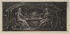 Thenot and Colinet Eat Their Evening Meal, from Thornton's "Pastorals of Virgil", William Blake  British, Wood engraving