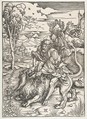 Samson Rending the Lion, Albrecht Dürer (German, Nuremberg 1471–1528 Nuremberg), Woodcut