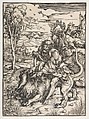 Samson Rending the Lion, Albrecht Dürer  German, Woodcut