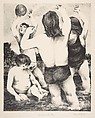 Children at Play, Ben Hoffman Abramowitz  American, Lithograph