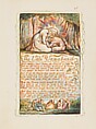 Songs of Experience: The Little Vagabond, William Blake (British, London 1757–1827 London), Relief etching printed in orange-brown ink and hand-colored with watercolor and shell gold