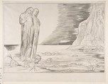 The Circle of Traitors: Dante's Foot Striking Bocca degli Abbate, William Blake (British, London 1757–1827 London), Engraving