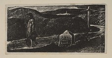 Colinet's Journey, Milestone Marked 'LXII Miles to London', from Thornton's "Pastorals of Virgil", William Blake  British, Wood engraving; second state