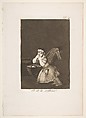 Plate 4 from "Los Caprichos": Nanny's boy (El de la rollona), Goya (Francisco de Goya y Lucientes)  Spanish, Etching, burnished aquatint