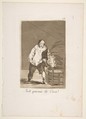 Plate 18 from "Los Caprichos": And his house is on fire (Ysele quema la Casa), Goya (Francisco de Goya y Lucientes) Spanish, Etching and burnished aquatint