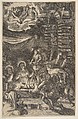 Adoration, Giulio Bonasone  Italian, Etching with drypoint and some engraving