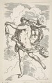 Fortune standing on a globe emptying a purse of coins, Simone Cantarini  Italian, Etching