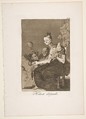 Plate 44 from "Los Caprichos": They spin finely (Hilan delgado), Goya (Francisco de Goya y Lucientes)  Spanish, Etching, aquatint, drypoint, burin