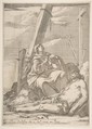 Christ and the Virgin at the Foot of the Cross, Laurent de La Hyre French, Etching