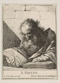 St. Paul, Laurent de La Hyre French, Etching; second state of two