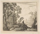 The Sarcophagus, Laurent de La Hyre French, Etching; first state of two (Robert-Dumesnil)