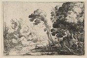 River in the Woods, Laurent de La Hyre French, Etching