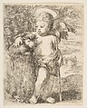 The Infant St. John the Baptist with his Lamb, Stefano della Bella Italian, Etching; second state of two